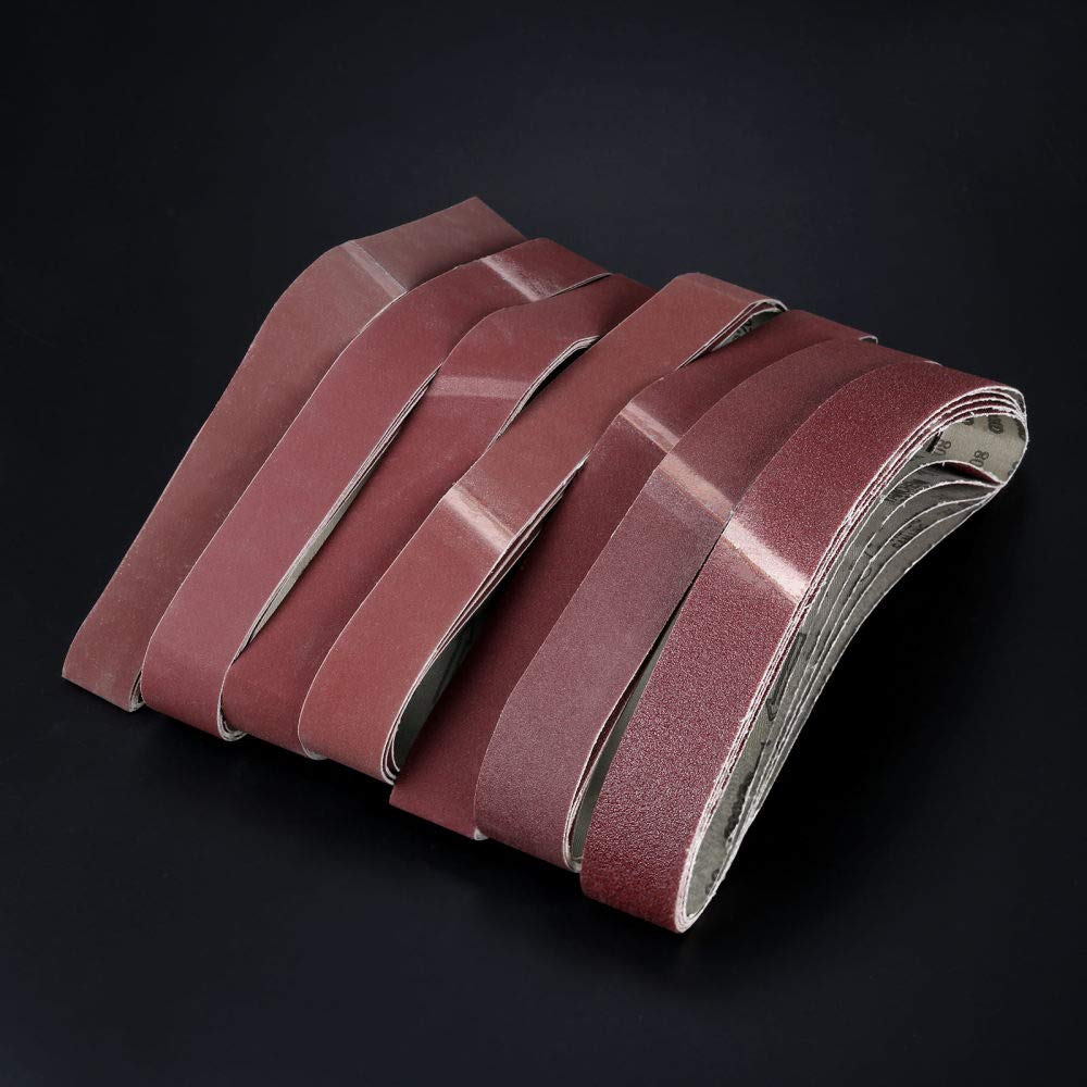 Cinturón de Lijado, Cinturones de Lijado Mandril d 5 bandas de lijado abrasivas de 760 x 40 mm, papel de lija for lijadora de banda, grano 60-800, banda de amoladora de óxido de aluminio(Grit 600)
