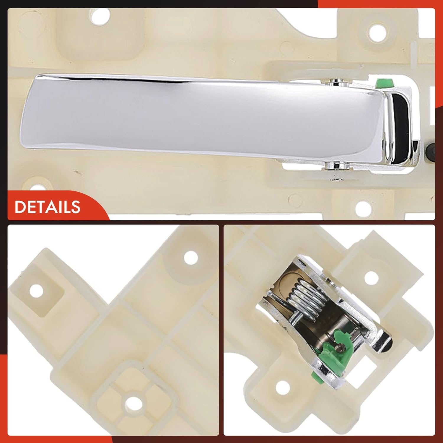 A-Premium Front Left Driver Side Interior Door Handle Compatible with Dodge Caliber 2010 2011 2012 Hatchback 4-Door, Chrome, Replace# 1NS07SZ0AA