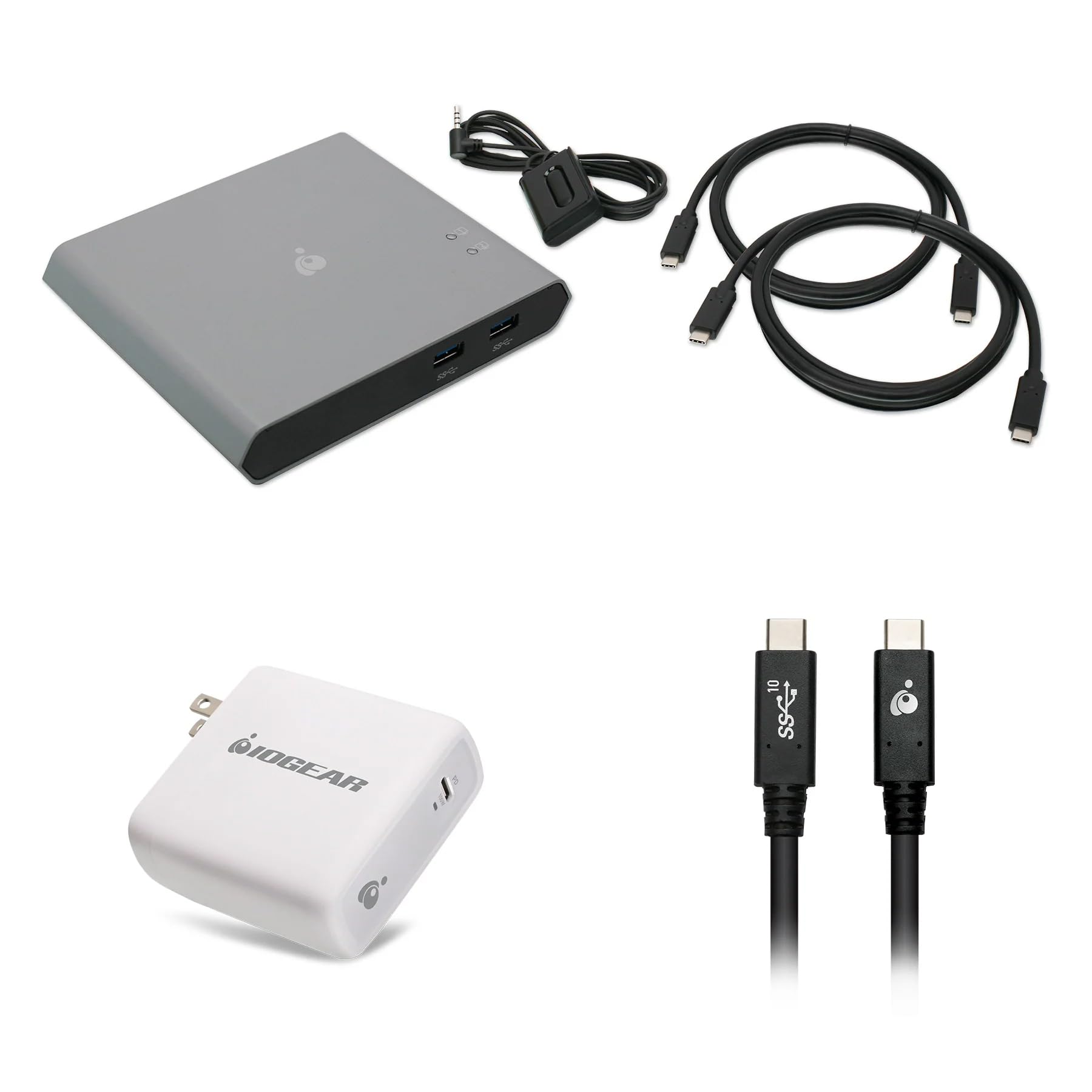 IOGEAR 2-Port USB-C Kvm W/Power Kit