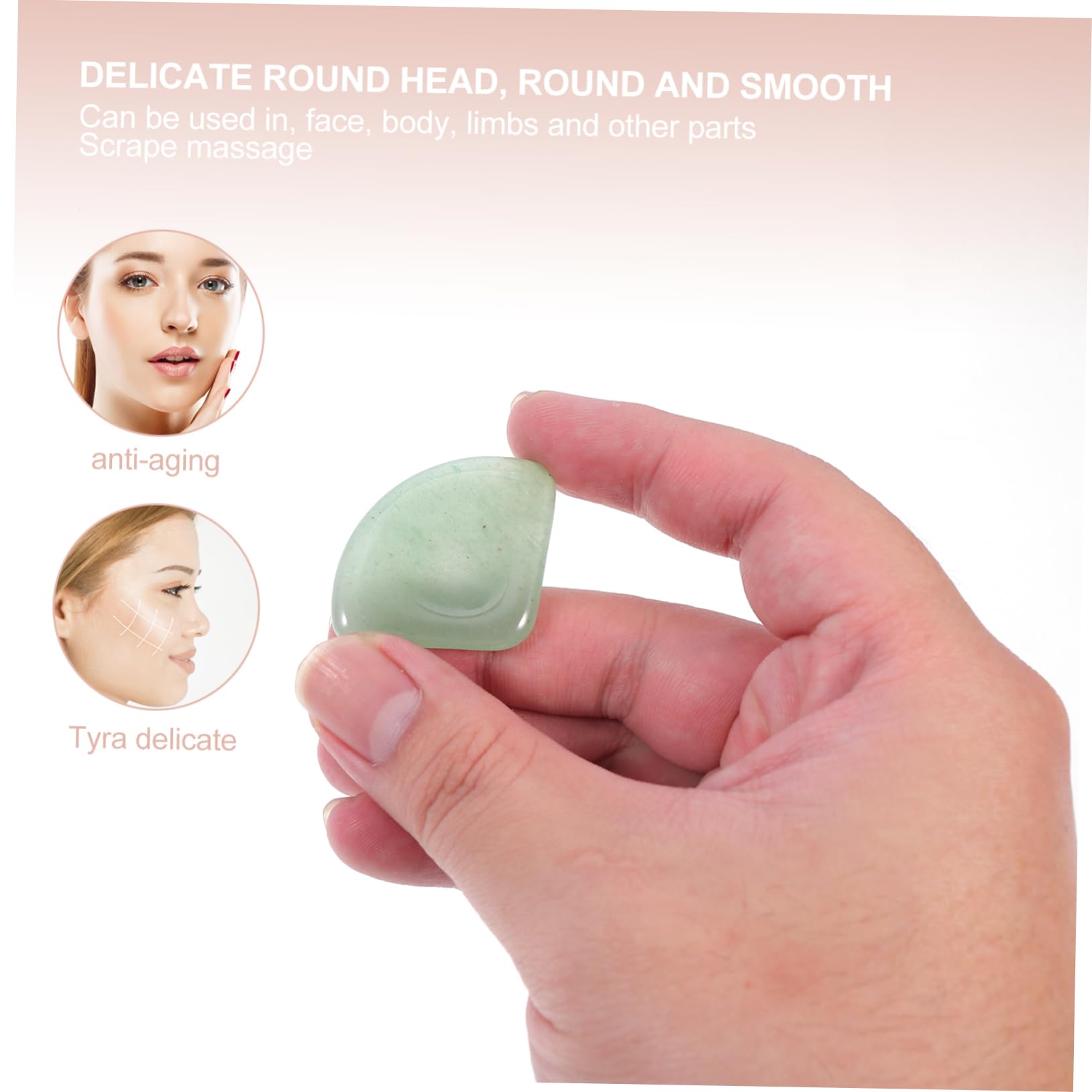 FRCOLOR 3sätze Gua Scraping Boards Aus Rosenquarz Und Grüner Aventurin Fanshaped Massagewerkzeuge Durchblutung Und Reduzierung Von Gesichtsschwellungen Für Körper Und Gesichtsmassage