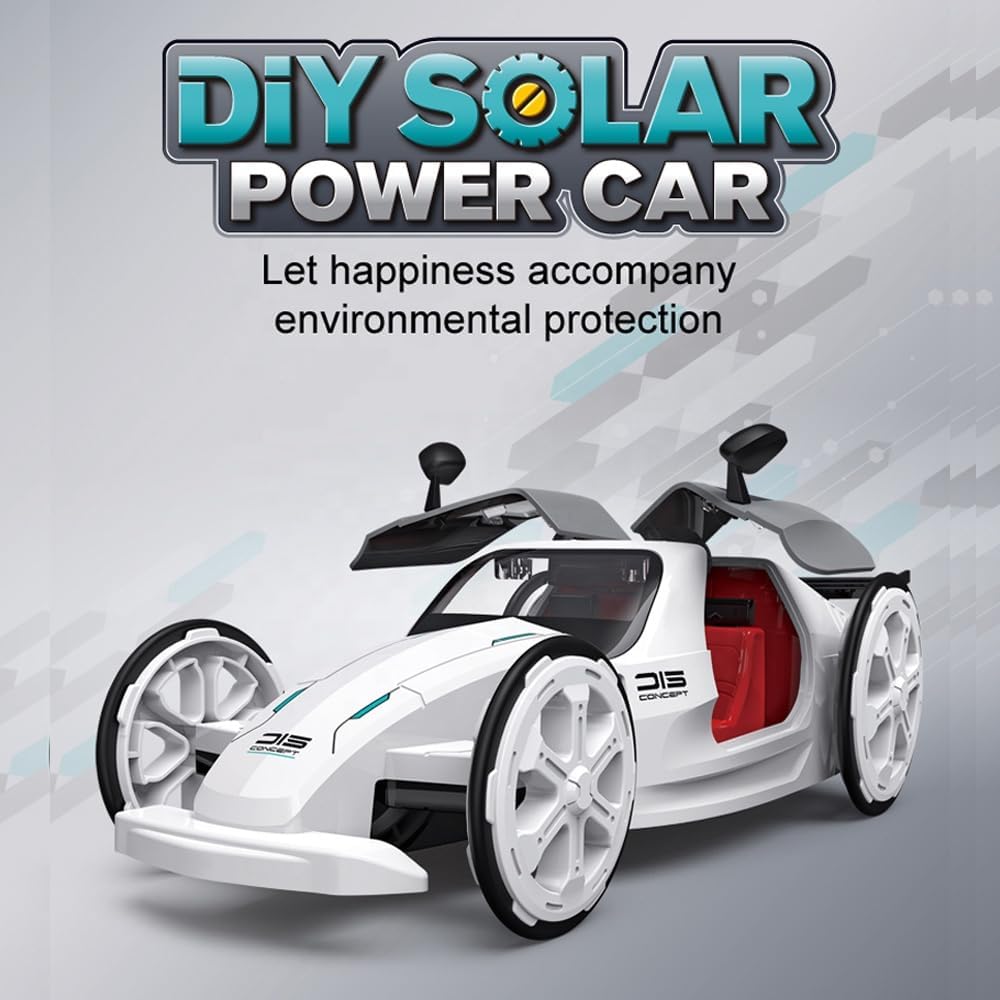 DIY Solar Powered Car Kit for Kids (Ages 8-12) – STEM Educational Science Experiment Toy | Build Your Own Eco-Friendly Engineering Vehicle | Solar Car Gift for Boys & Girls