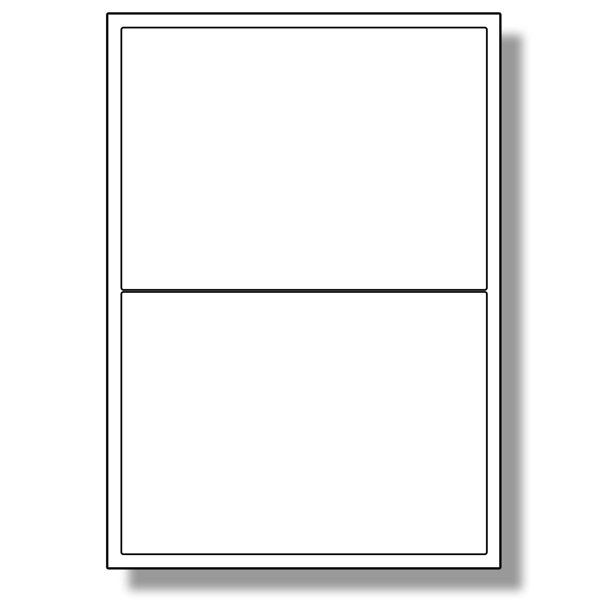 Label Planet® 2 Per Page/Sheet, 50 Sheets (100 Sticky Labels), White Blank Matt Self-Adhesive A4 Address Shipping Stickers, for Laser or Inkjet Printer, UK LP2/199, 199.6 x 143 MM, Mail Labelling — image 1