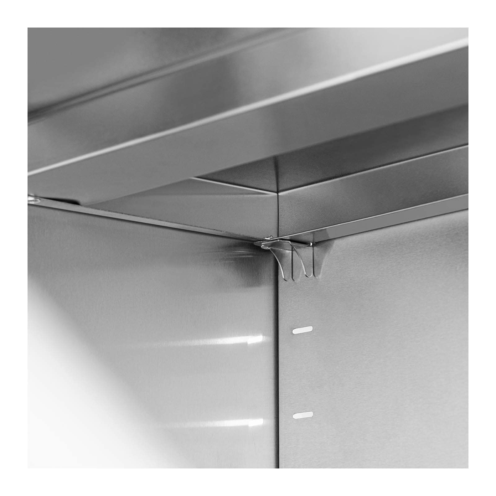 Royal Catering Armario de Pared Mueble En Acero Inoxidable RCSSWC-160X45-S (160 x 45 x 60 cm, 600 kg, 3 Niveles, con Puertas correderas)