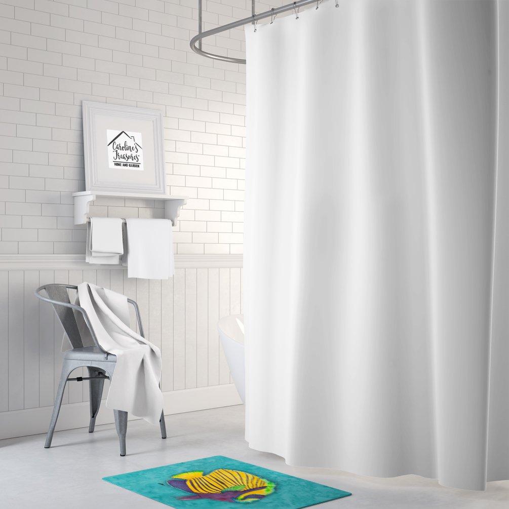 Caroline's Treasures 8674RUG Tropical Fish Machine Washable Memory Foam Mat, Bathroom Rug, Non-Slip Bath Mat, Durable Thick Washable Rugs for Kitchen, Bathroom Quick Dry, Decorative Artwork,