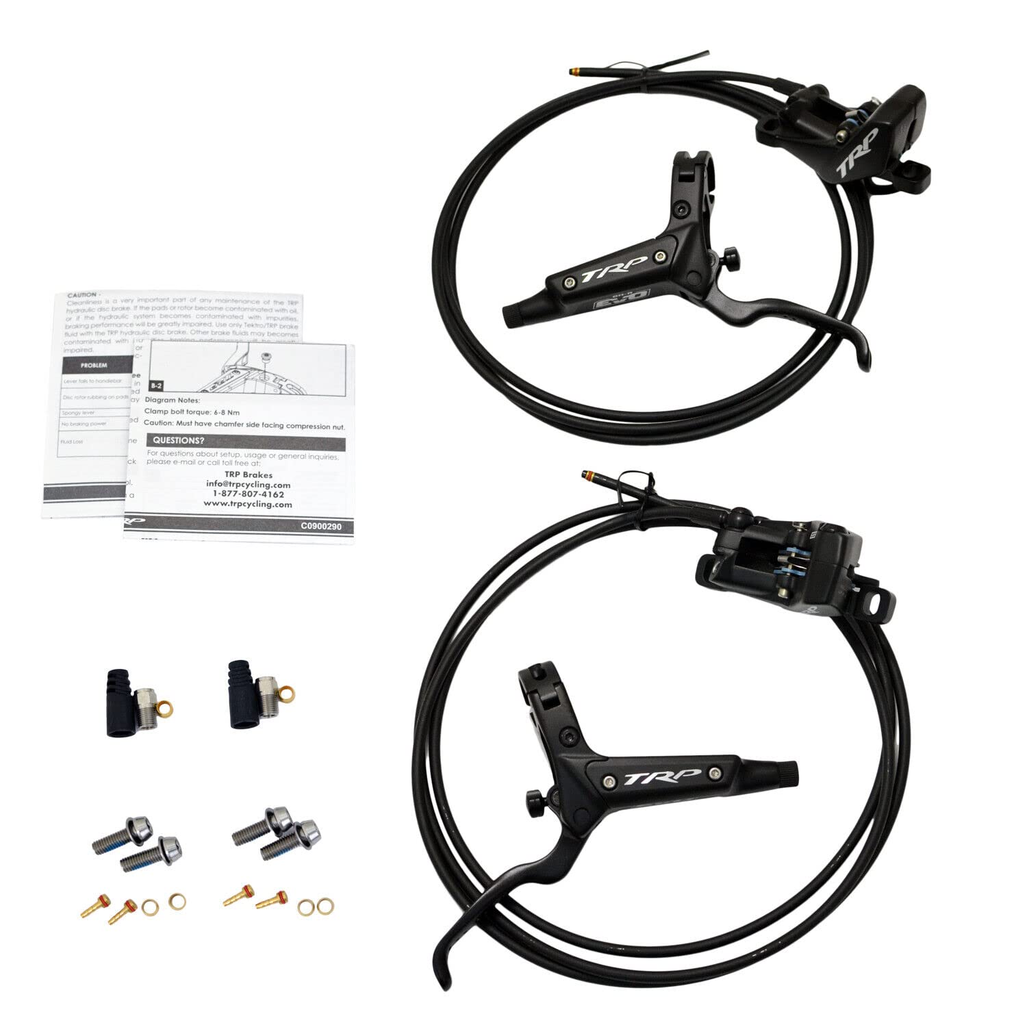 TRP DHR EVO HD-M846 Hydraulic Disc Brake 4-Piston Caliper (F+R) Set, Black, STB2706