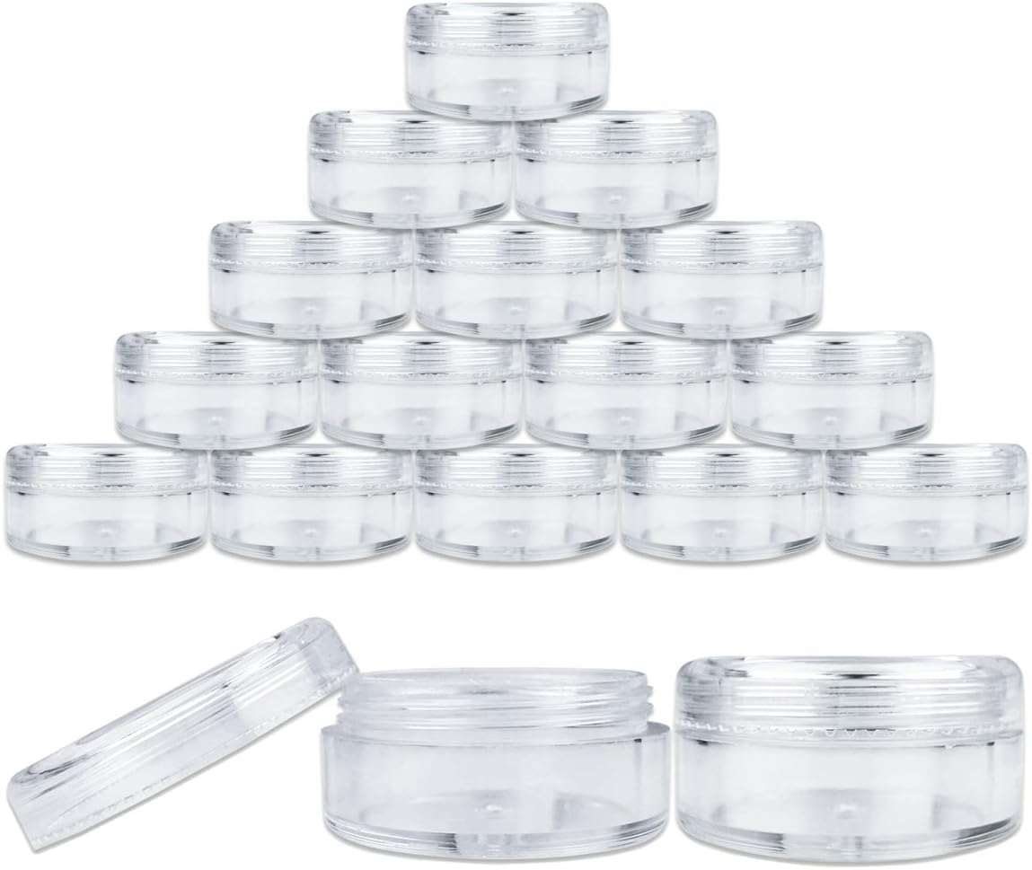 Beauticom Premium Quality (Bulk Order of 500 Pieces) New Empty Clear Plastic Cosmetic Containers 5 Gram Size Jars Pot Eyeshadow Container Lot Size: Diameter: 1 1/4" inch X Height: 3/4 inch.