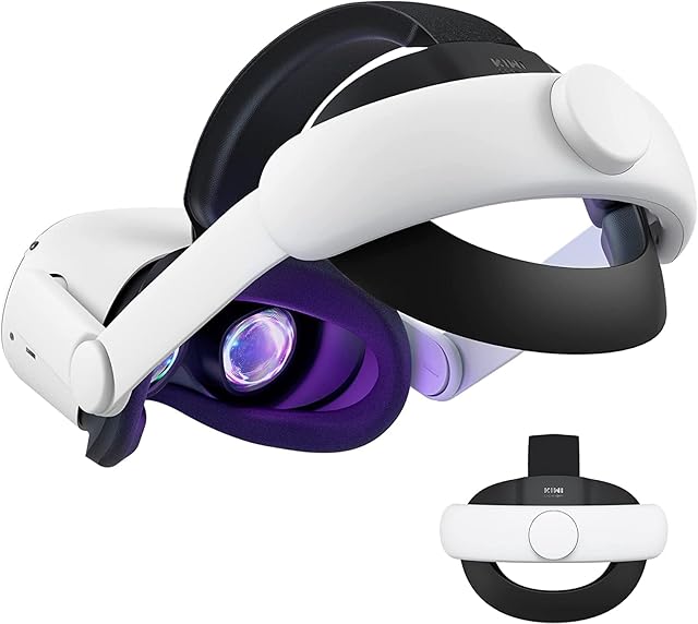 KIWI design Head Strap Accessories Compatible with Meta/Oculus Quest 2, Elite Strap Replacement for Enhanced Support and Comfort in VR