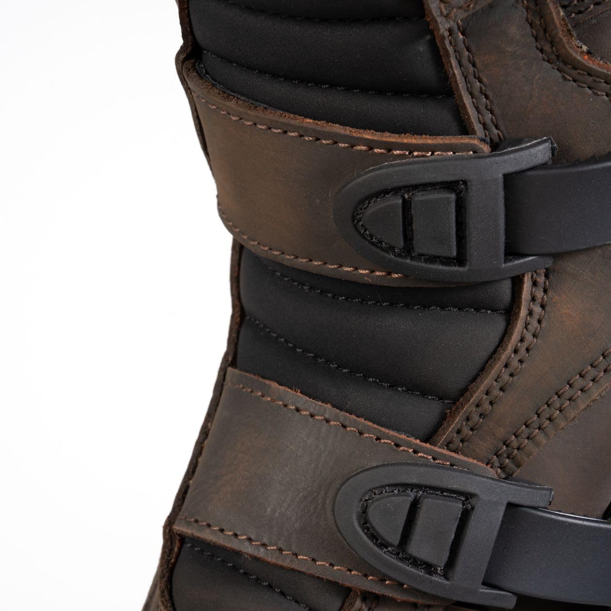 KRUGER EVO Bottes Moto Enduro Homme Certifiées CE Norme EN 13634 Cuir de Vachette Protections Malléoles et Tibias 3 Boucles Aluminium Inserts Rétro-Réfléchissants Semelle Crantée