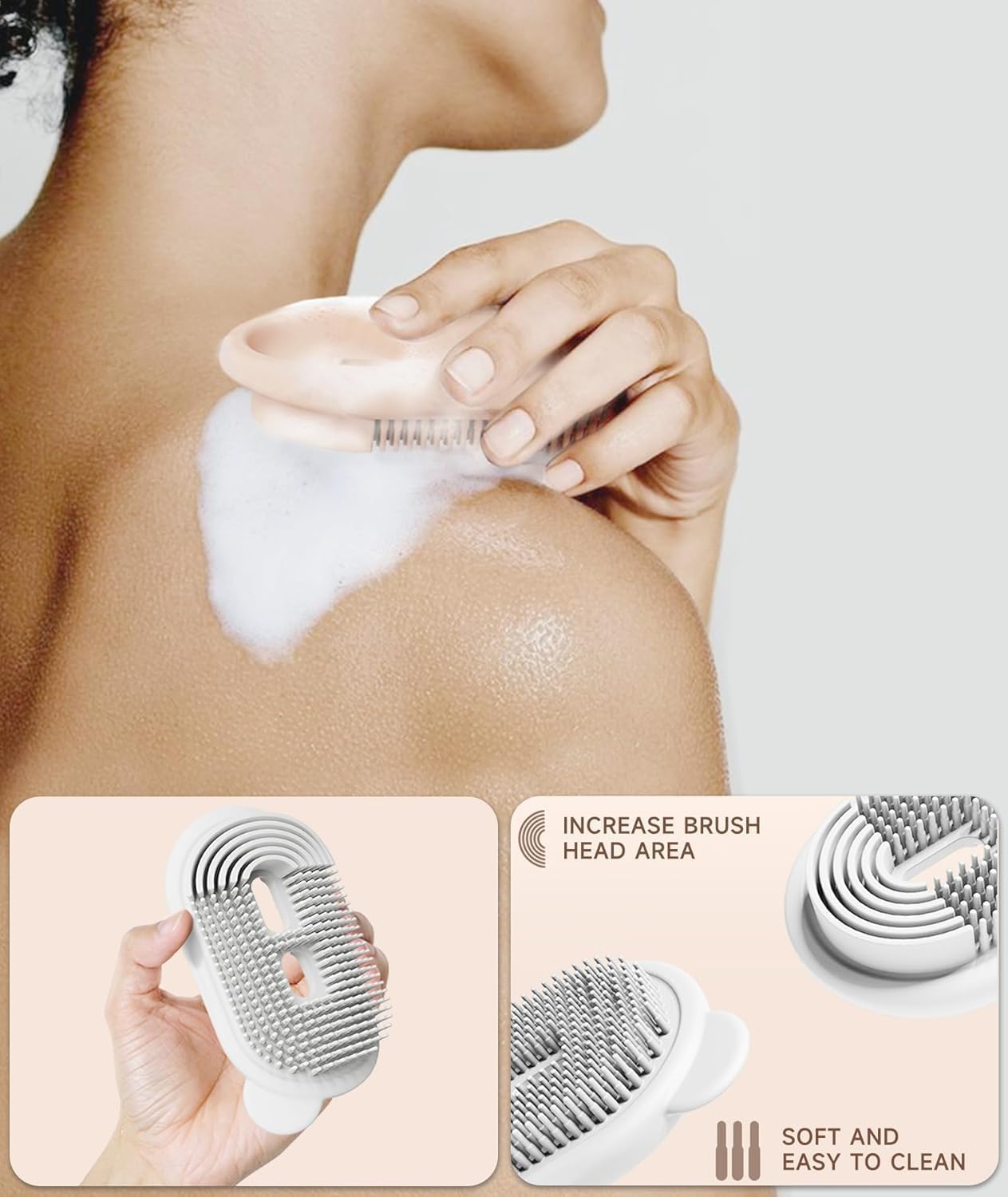 2 in 1 Travel Soap Case with Bath Brush Transparent, Leakproof, Waterproof & Portable Draining Soap Holder for Travelling, Gym, Bathroom & Outdoor Travelling Accessories (Pack of 1) 4