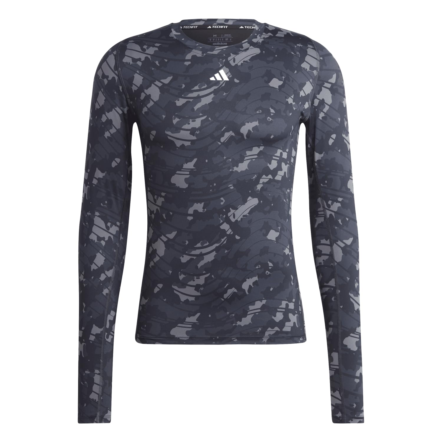 adidas Techfit Allover Print Training Long Sleeve tee T-Shirt (Long Sleeve) Hombre
