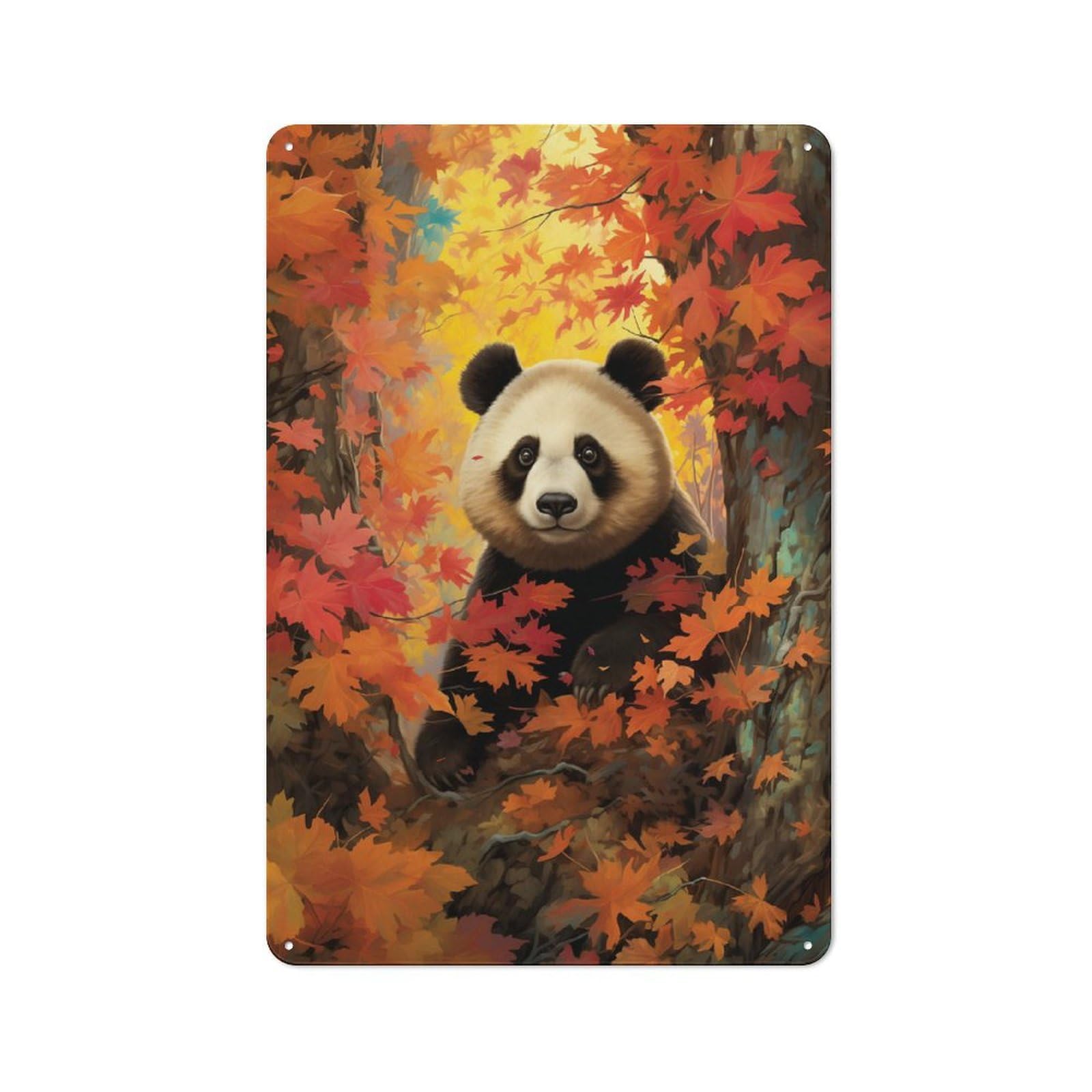 Junmoney Style-11 Wild Panda Printed Metal Sign 30X20cm For Man Cave Or Games Room, Suited To Games Room Collectors