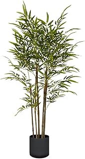 SOGA 150cm Lucky Bamboo Tree Bambusa Vulgaris Artificial Plant w/ 7 Branches Home Accent Decor