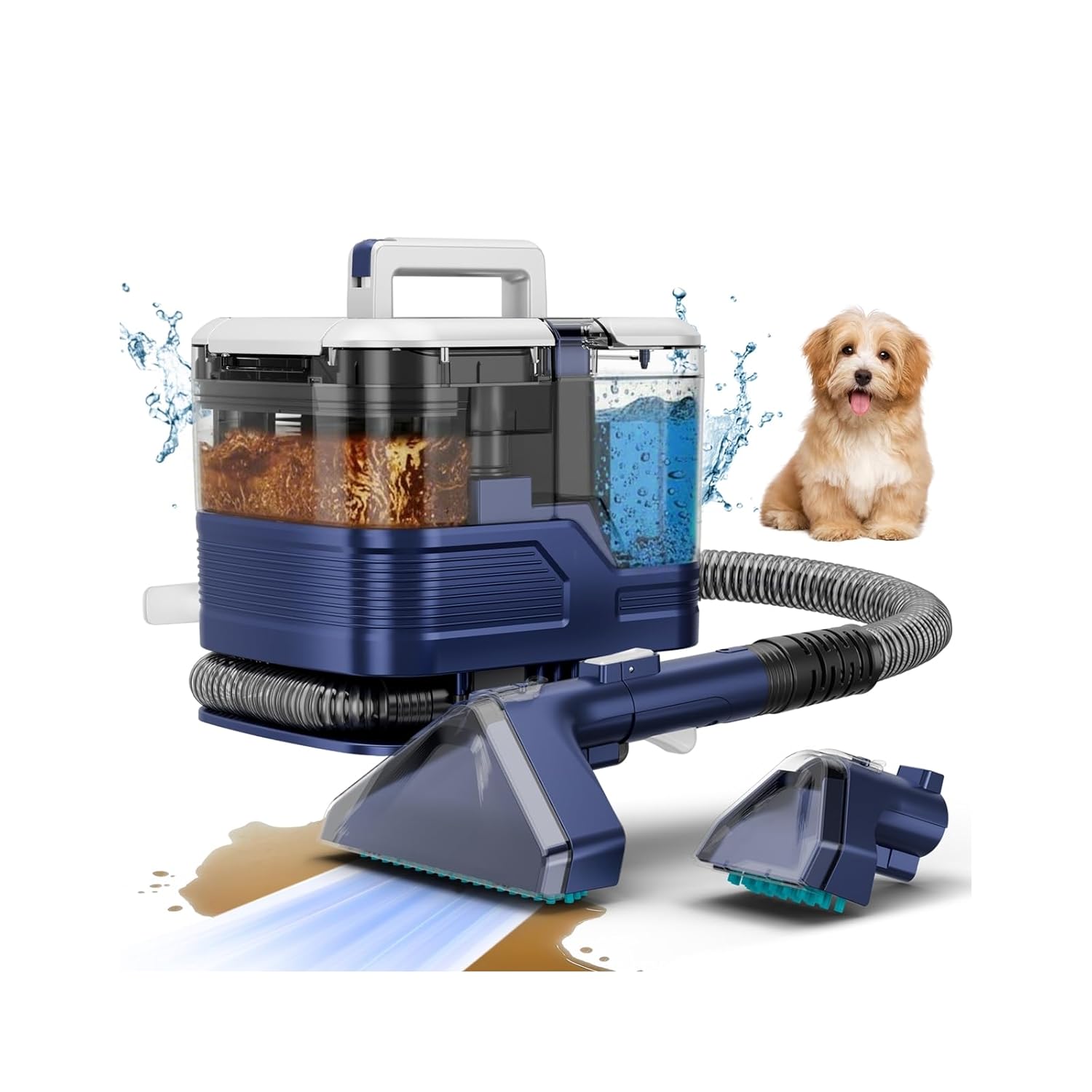 Portable Carpet Cleaner Upholstery Cleaner Machine - 21Kpa Carpet Cleaner Machine Self-Cleaning Deep Cleaner for Pet Stains Cars