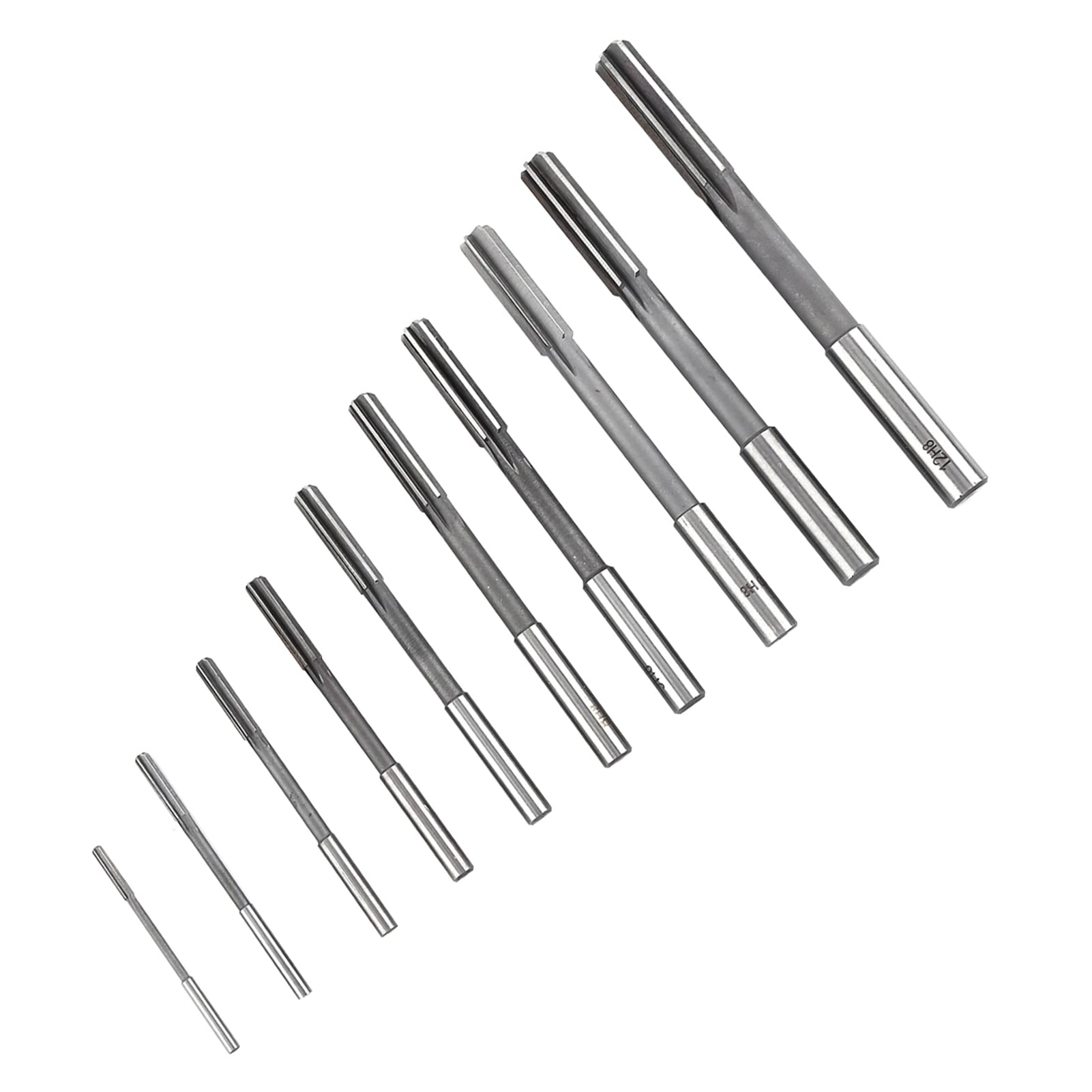 Set di alesatori per macchine di serraggio a codolo cilindrico HSS H8, kit di alesatori per macchine in acciaio da 10 pezzi, diametro del gambo 3/4/5/6/7/8/9/10/11/12 mm per