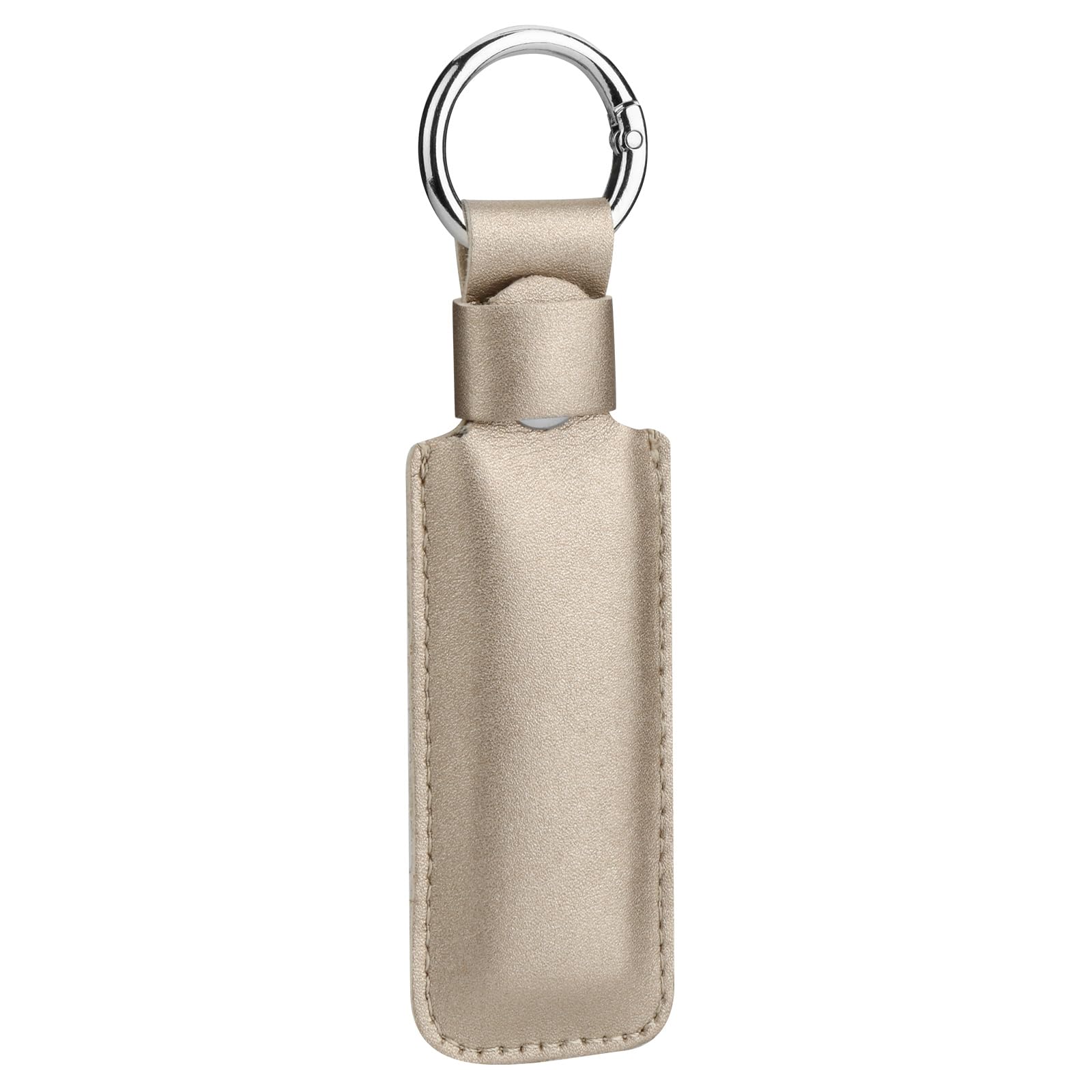 CaSZLUTION Microfiber Leather USB Flash Drive Case - Anti Lost USB Flash Drive Holder Protective Cover with Keychain, Small Portable Storage Carrying Case for USB Flash Drive (1PC, Champagne Gold)