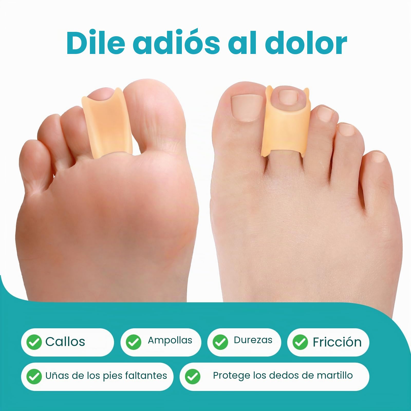 Corrector de dedos en martillo para mujeres - Enderezador de dedos de gel blando - Realineación de dedos doblados, curvados, torcidos, en garra(6 Count,Large, Beige)