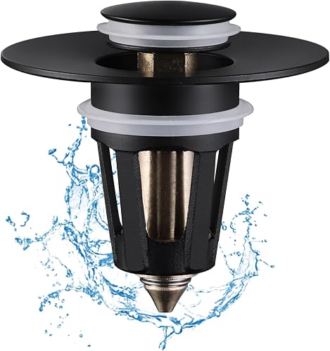 Upgraded Universal 3 in 1 Bathroom Sink Stopper, Pop Up Bathroom Sink Drain Stra