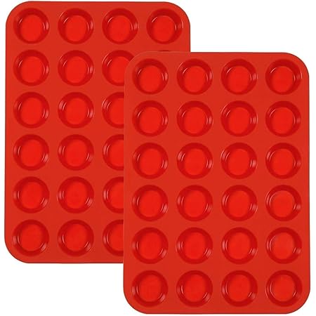 Set De 24 Moules à Muffins En Silicone Antiadhésifs