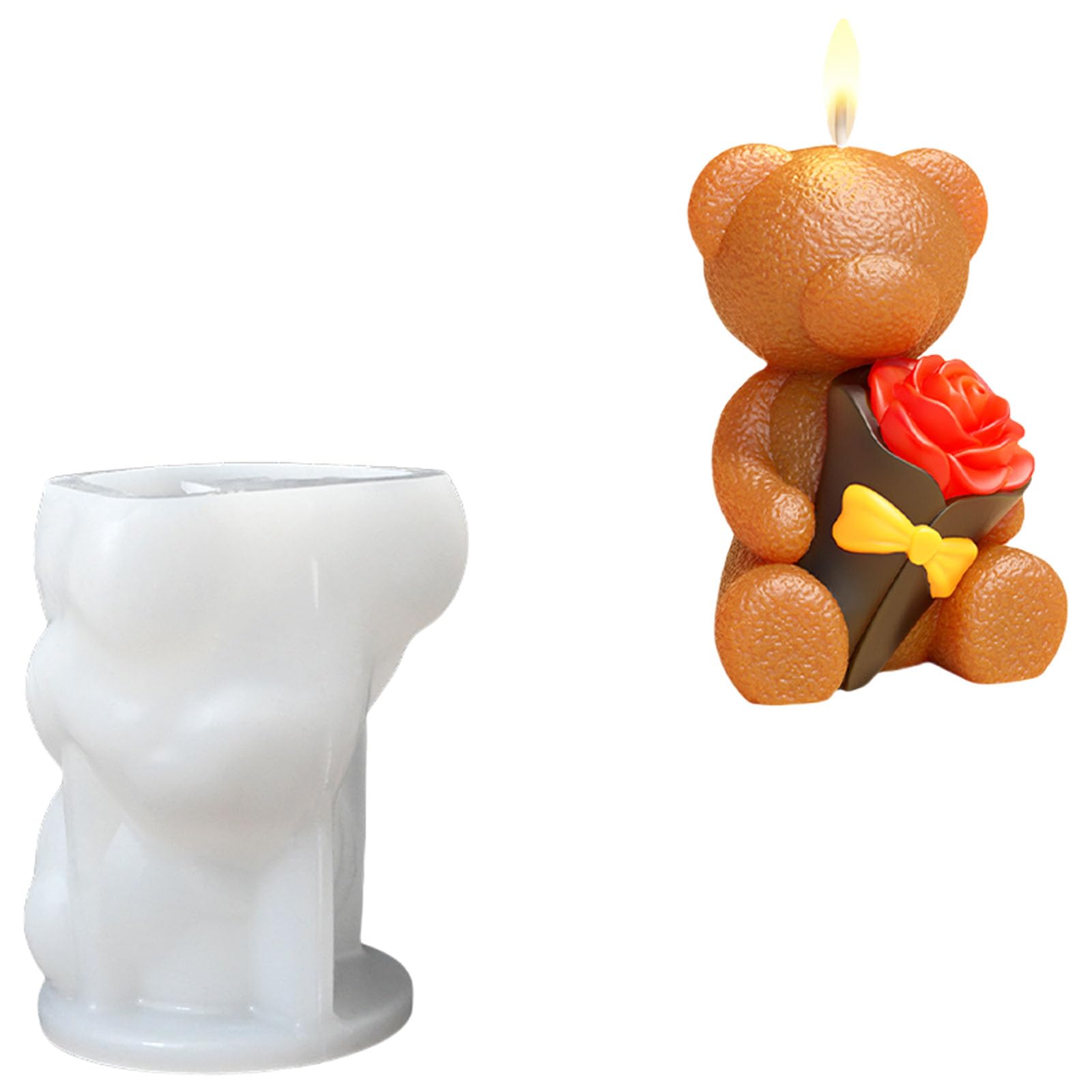 Buxuaaaa Bear Rabbits Animal Silicone Molds for Soap Gypsum Decoration Fondant Silicone Molds for Chocolate Candy Mold