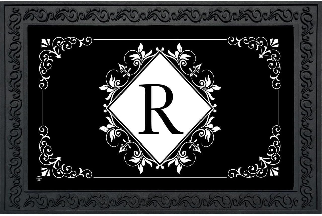Briarwood Lane Black and White Monogram S Doormat