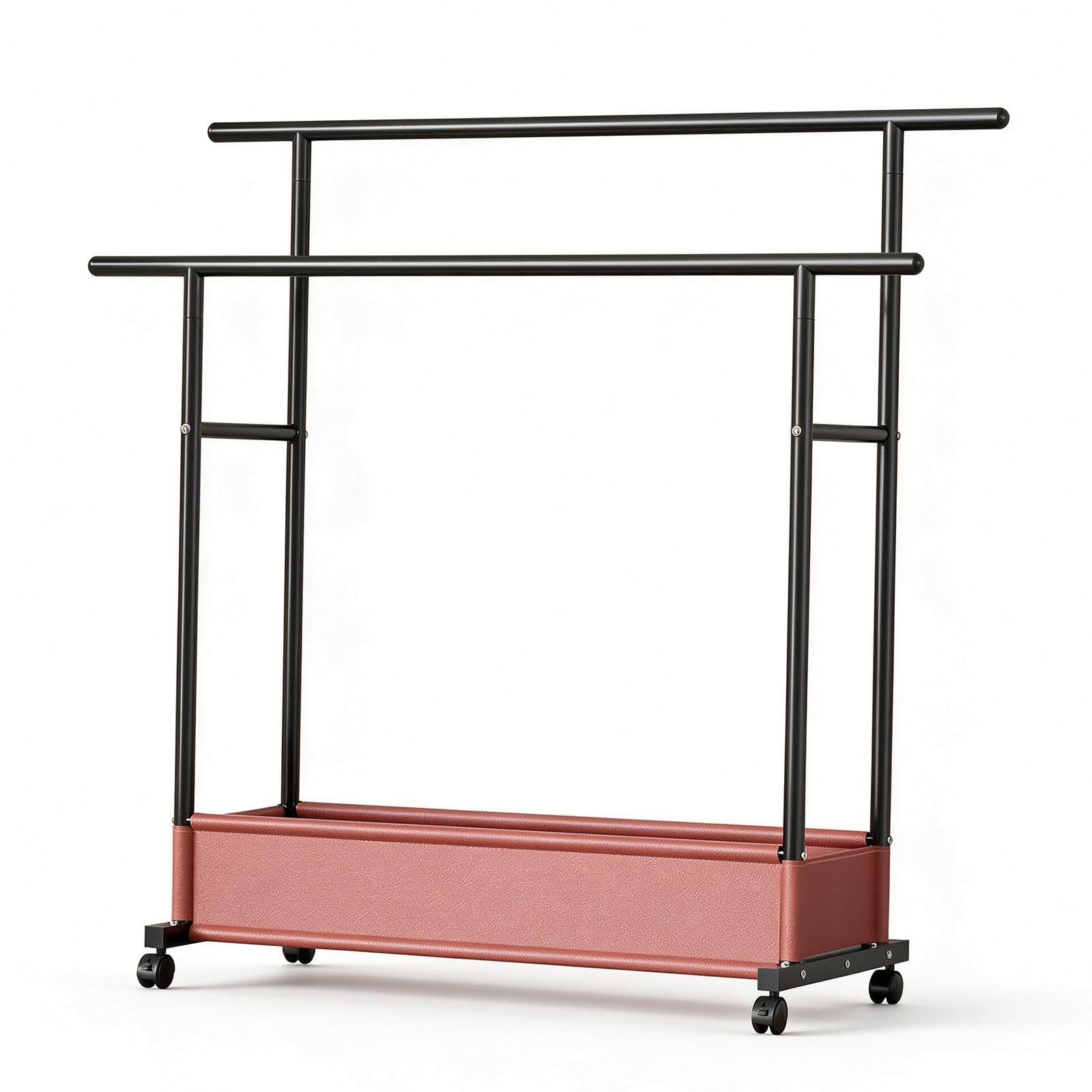 GHSIRUEU Double Rod Clothing Rack with Shelf, Metal Clothing Racks