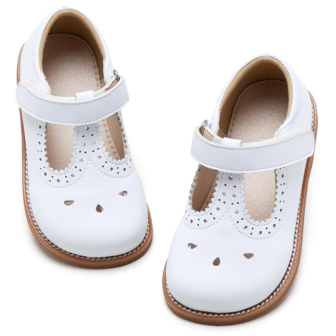GINFIVE Toddler Girls Mary Jane School Oxford Dress Flat Shoes for Wedding