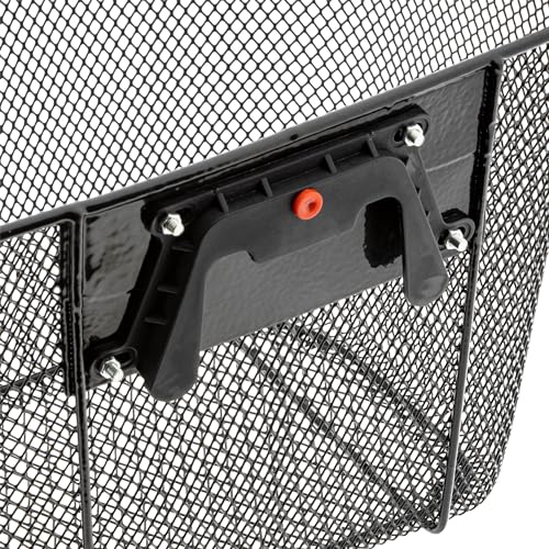 Metall Fahrradkorb schwarz für Lenker - 34 x 26 cm - Einkaufskorb für Fahrräder zur Festmontage - Fahrradtasche Lenkerkorb Einkaufskorb Transportkorb Metallkorb Korb Tasche für Fahrrad engmaschig