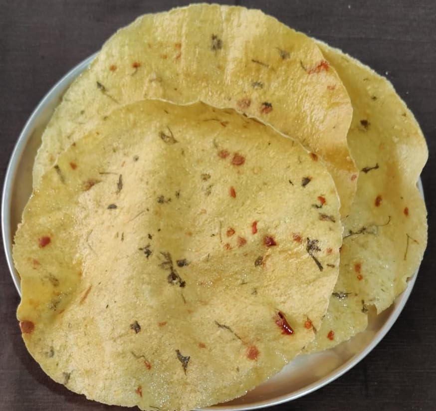 Image of Falhari Aloo Papad, Handmade Papad 100% Natural Banarasi Namkeen snacks Crispy (750.00, Chilly)