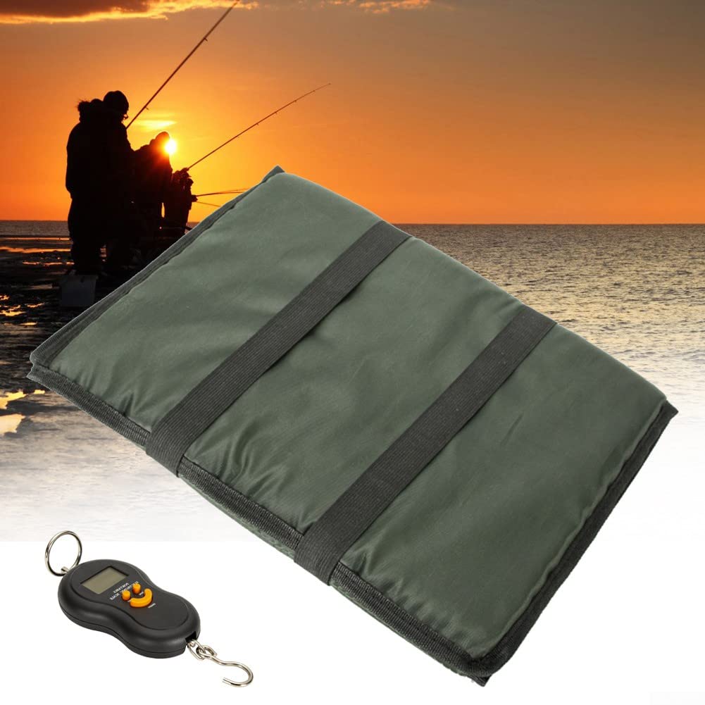 Tapis de réception de pêche à la carpe imperméable, tapis de décrochage de pêche pliable, tapis de réception de carpe + balance numérique, matériel de pêche