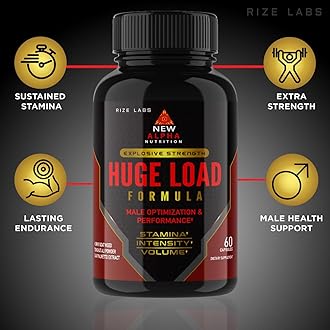 rize labs - Huge Load Formula for Men, A Complete Daily Wellness Supplement for Overall Wellness and Peak Performance, Extra Strength Formula (60 Capsules)