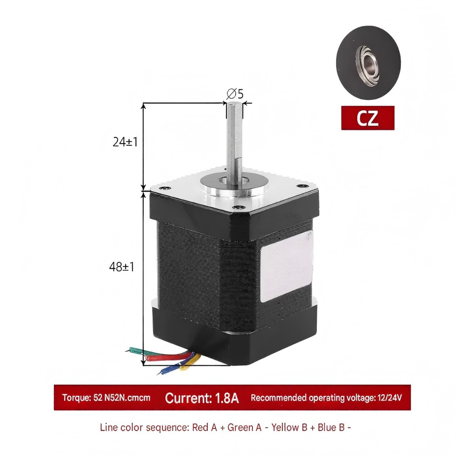 1.8A 52N.cm 4 piezas de impresión 3D del grado,8 motor paso a Nema17 las ventajas con el agujero magnético CZ la base motor