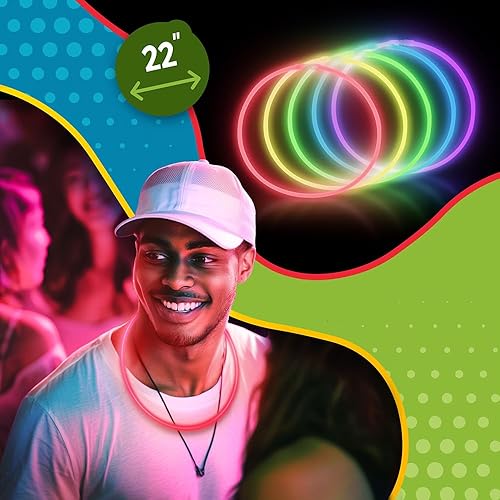 Miniatura 4 de Windy City Novelties Collares Glow Stick de 22" - Paquete de 50