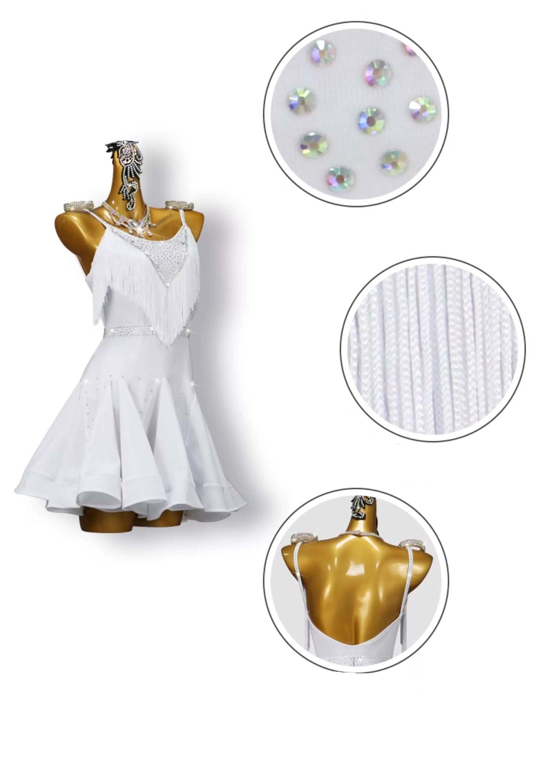 Latein Tanz Performance Kleider Mit Fransen Für Damen Ärmelloses Tango Modern Turnierkleid Mit V-Ausschnitt Gesellschafts