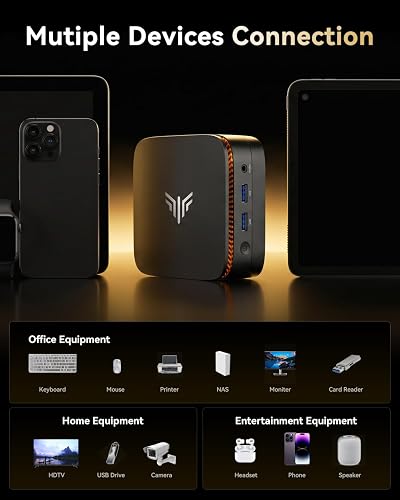 NiPoGi E1 Mini PC ΑΜD Ryzen 5 3500U (3.7GHz,4C/8T) WiFi5 BT4.2 W-11 PRO | Migliore di Ν95/N100,16GB DDR4/256GB M.2 NVMe SSD Dual Display 4K@60Hz(DP1.4+HDMI2.0) Lavoratori Da Casa Smart Worker - 9