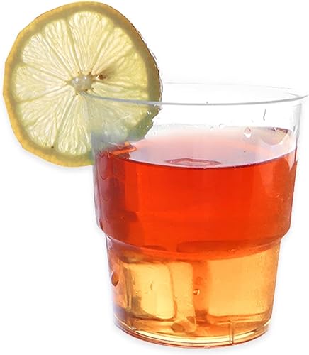 Vaso de plástico duro transparente de 6 onzas (6.1 fl oz), 200 unidades, vaso desechable de 6 onzas de grosor para fiestas, vasos de cóctel