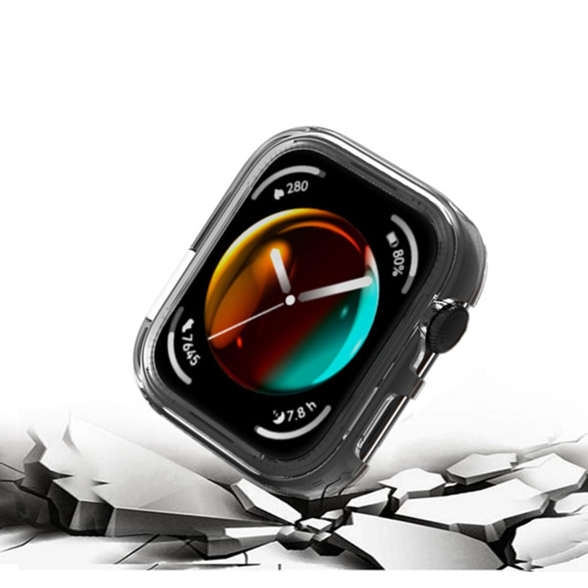 Compatible with Huawei Watch Fit 3 Case Soft TPU Protective Bumper Cover for Huawei Watch Fit 3 (Transparent orange)