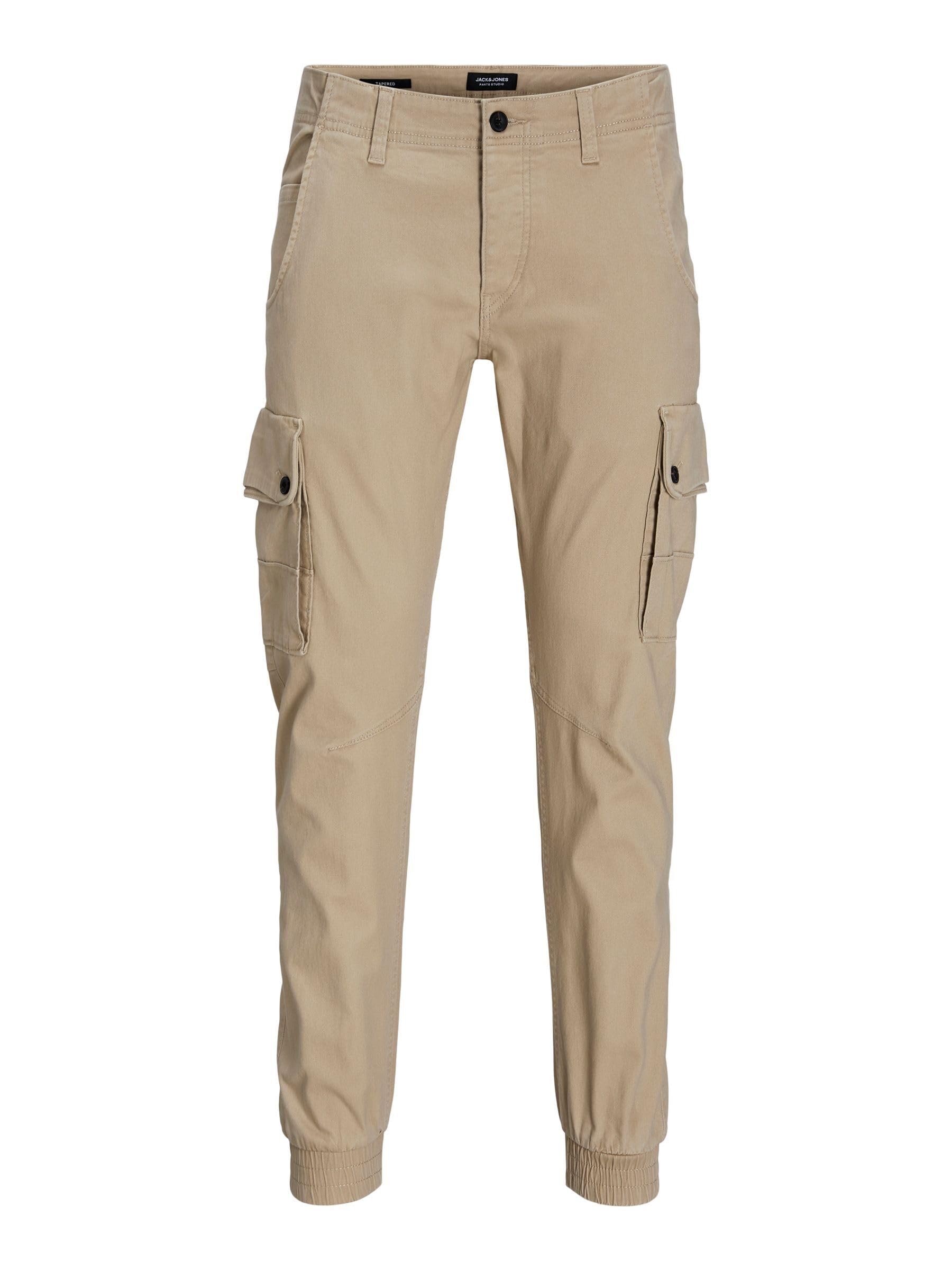 JACK & JONES Mens Cuffed Cargo White Pepper 32W / 30L