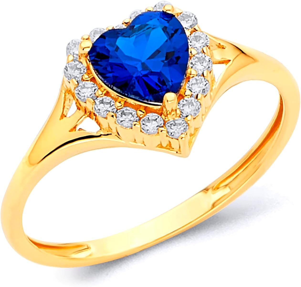 14k Yellow Gold 4 Different Color Available SOLID CZ Engagement Ring