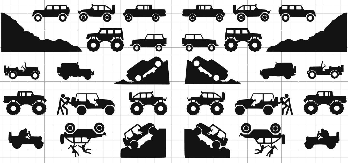 for Jeep Wrangler Gladiator Windshield Easter Egg Vinyl Decal Sheet