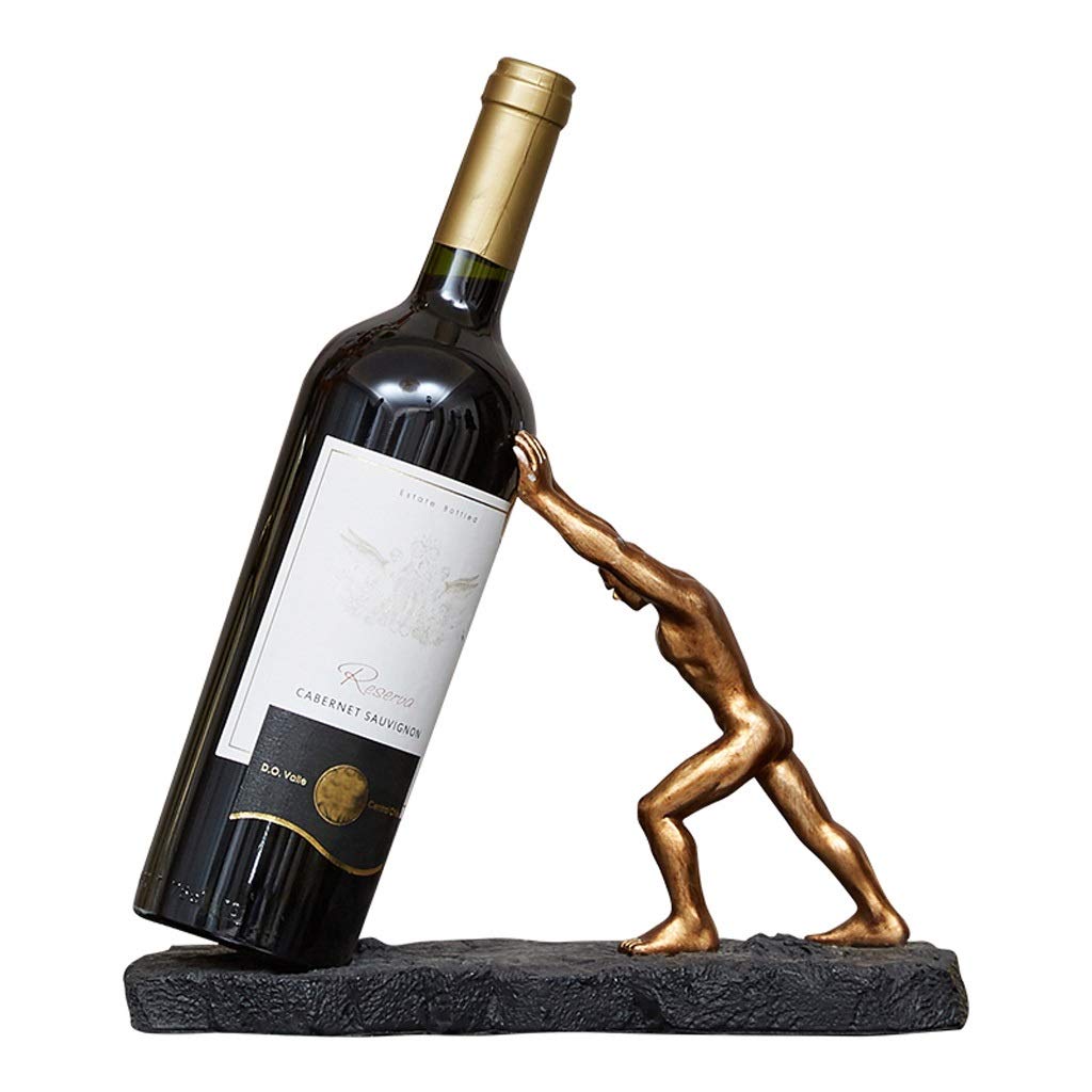 Botellero independiente de encimera Titular de la botella de vino Resina creativa Botella de vino Rack moderno Luz de lujo Tabletop de lujo Rack Bar Gabinete Decoración Regalo ahorrador de espacio