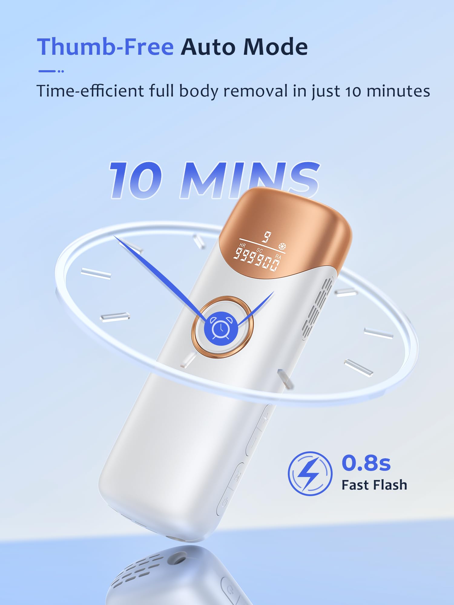 Depiladora Laser con 5℃ Función de Refrigeración, IPL Depiladora Luz Pulsada con 9 Niveles de Energía, Depilacion Laser 600-1200 NM Luz Roja, Hair Removal Mujer y Hombre Bikini Axilas Cara Blanco