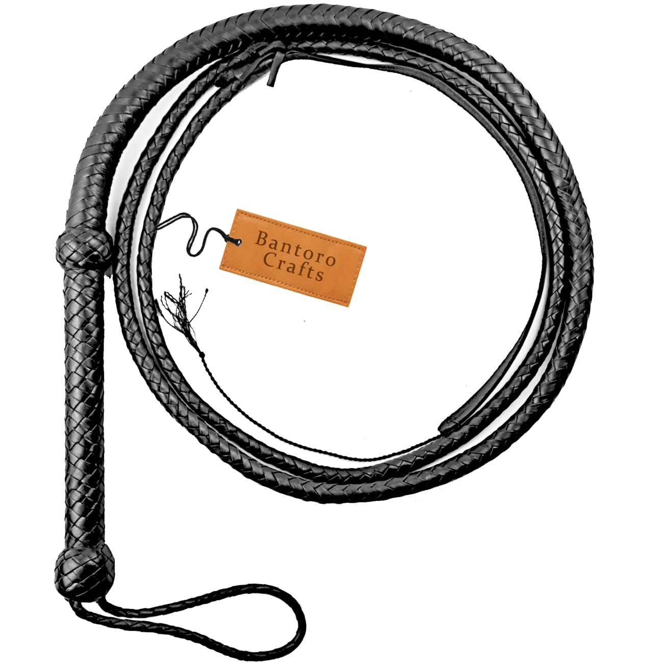 Fouet en Cuir véritable Cravache 3-8 Pieds 0,9-2,4 mètres 12 Tresses Brins Cuir tressé Fouet craquant Fort Equitation