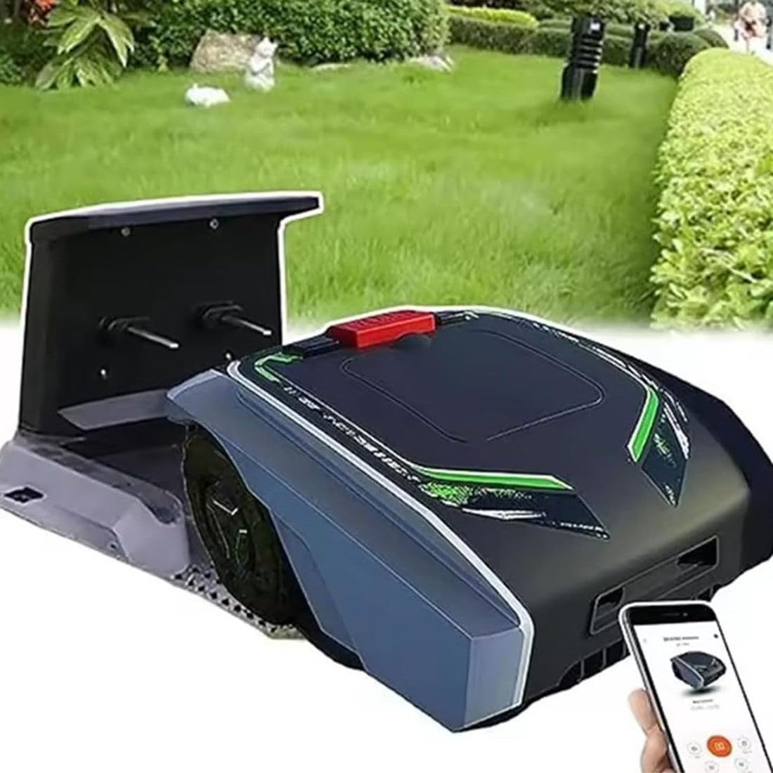 Cortadora De Césped Robótica: Corta hasta 1500㎡, Máquina Cortadora De Césped con Control Remoto para Jardines, Zonas Verdes, Huertos Y Recuperación De Jardines, Corte Ultra Silencioso
