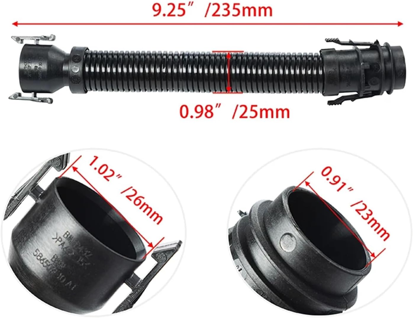 [Replacement] Car Intake Manifold Air Filter Inlet Breather Hose Black Pipe Rocker Cam Cover 13717803842 for BMW 1 3 5 7 E81 E87 E90 F10 F01