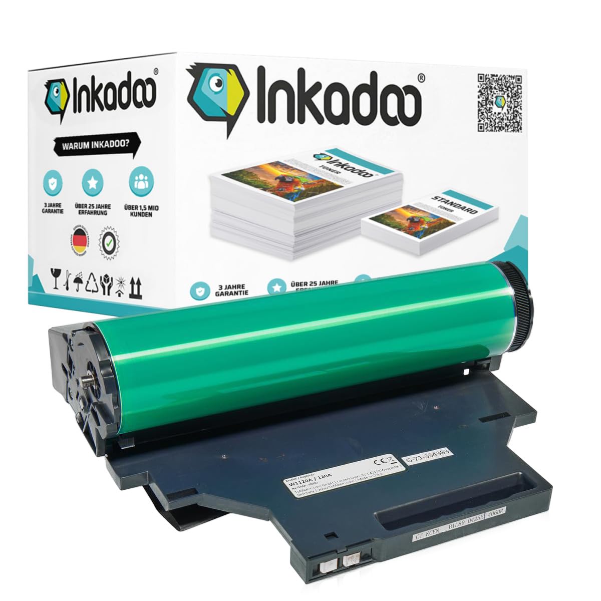 Inkadoo Trommel für HP W1120A / 120A Color Laser MFP 179 fnw Color Laser MFP 179 fwg Color Laser MFP 179 fn, farblos Bildtrommel Bildeinheit Bildeinheittrommel 16.000 Seiten