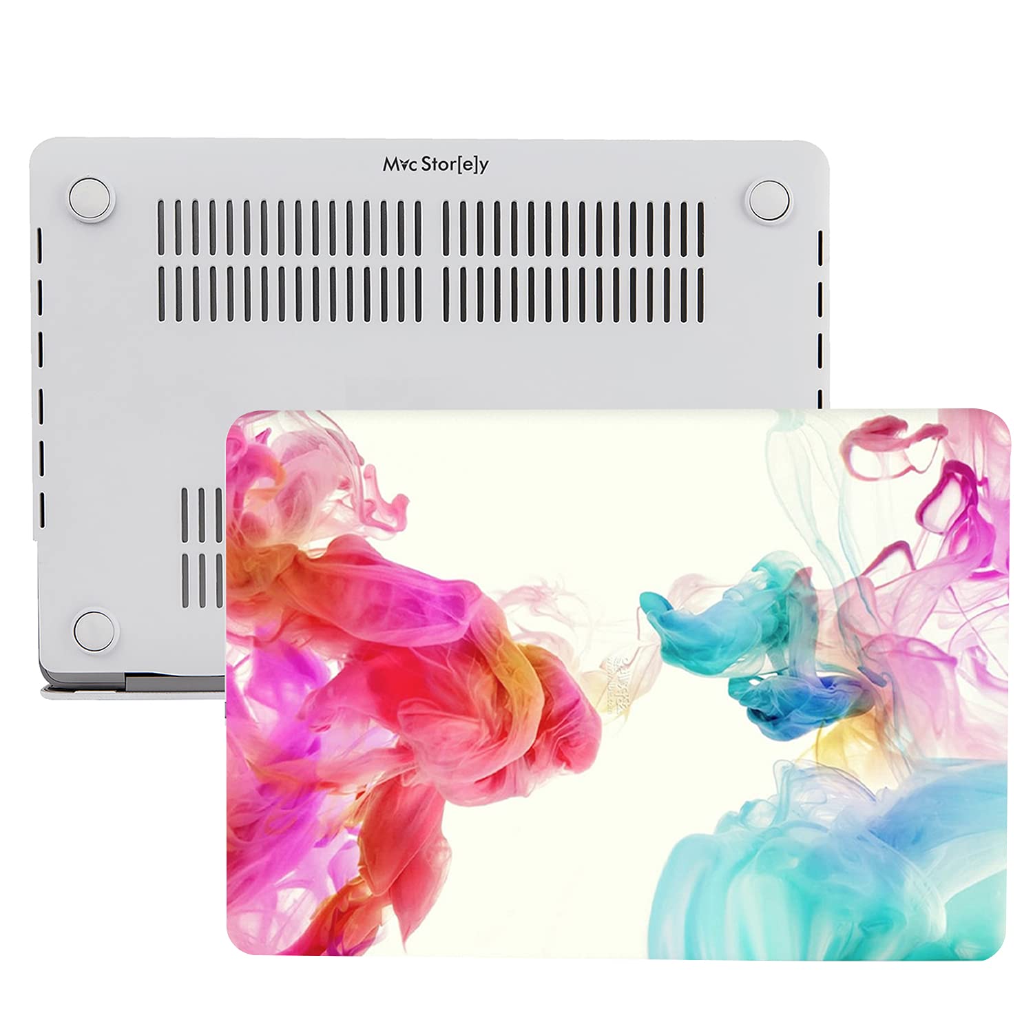 McStorey MacBook Air 13 İnç Kılıf A2337 M1 A2179 A1932 Uyumlu Mat Sert Kapak UV Baskılı Modern Desenli Koruyucu Hard Case İnce Hafif Laptop Kılıfı Pembe