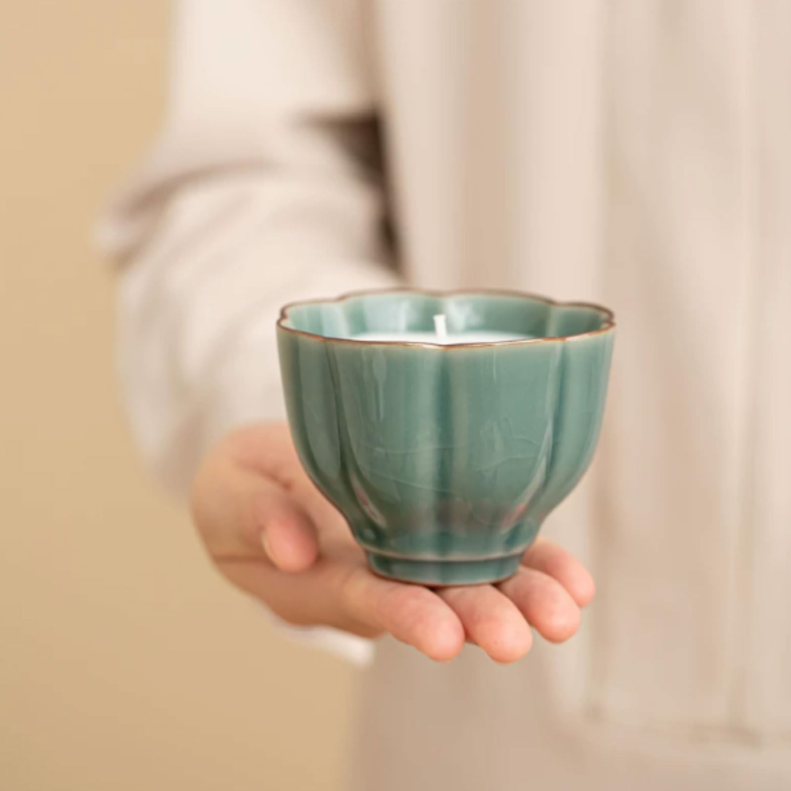 Exquisito Velas de vidrio hechas con cera de soja y aceites esenciales, velas perfumadas reutilizables, velas en tarro modernas for aliviar el estrés meloso(Eucalyptus Mint)