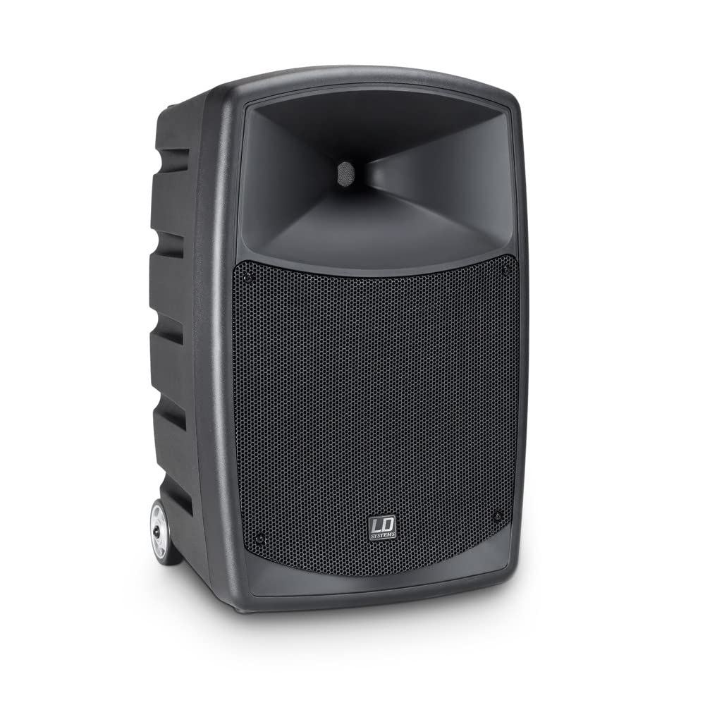 LD Systems ROADBUDDY 10 HHD 2 B6 - Akkubetriebener Bluetooth-Lautsprecher mit Mixer, 2 Funkmikrofonen, 655-679 MHz, schwarz