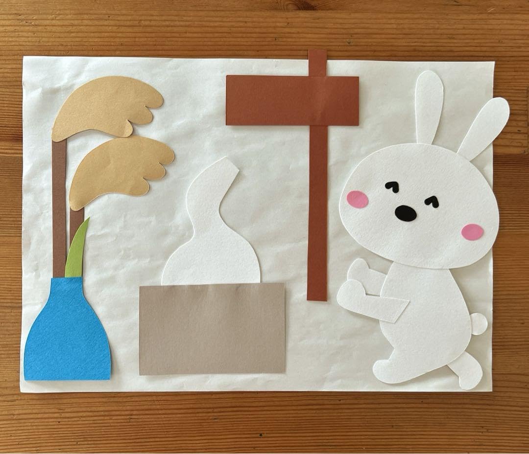 Amazon.co.jp: 壁面飾り 9月 お月見 十五夜 うさぎ 秋 餅つき ススキ