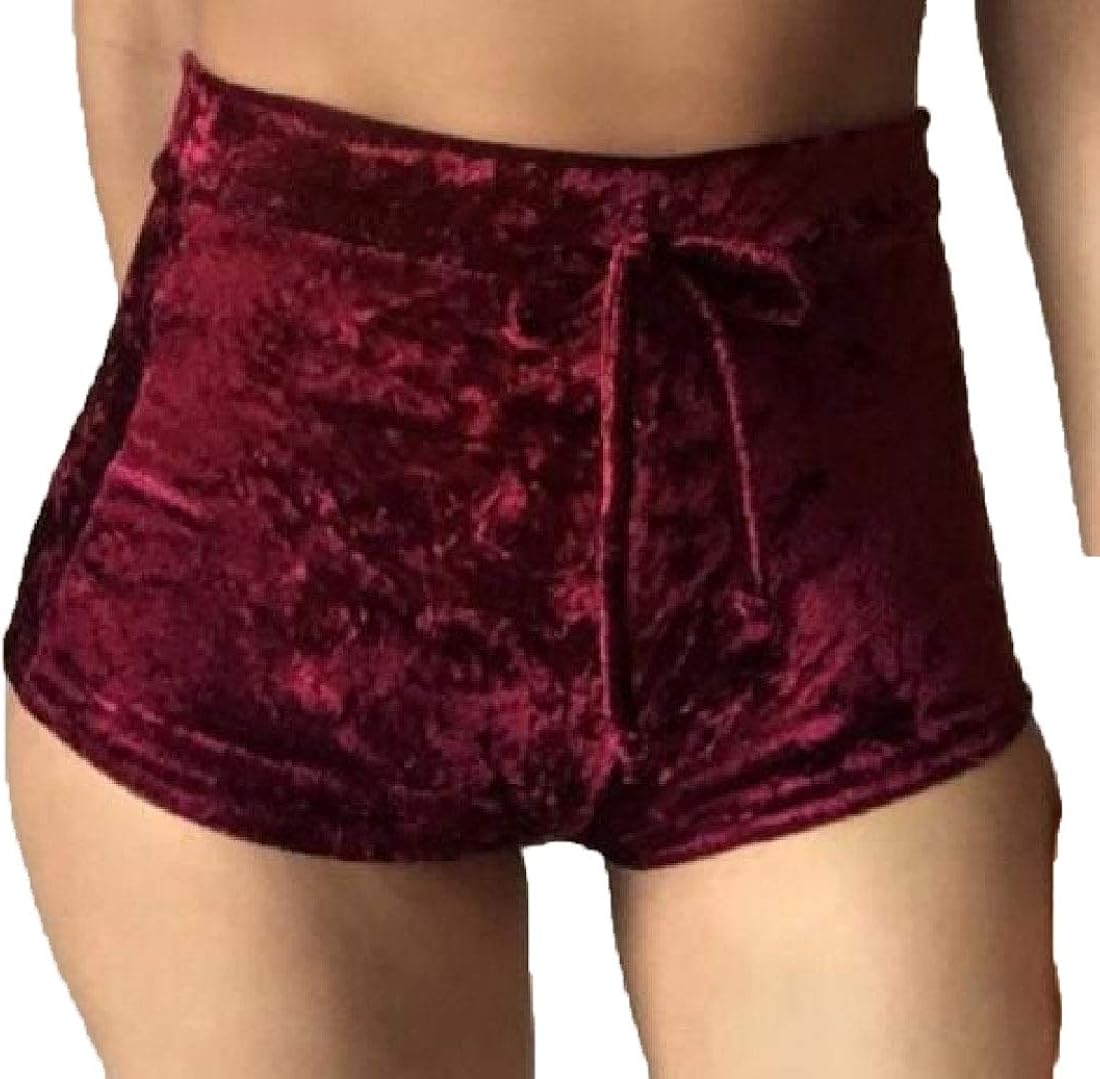 high waisted velvet booty shorts